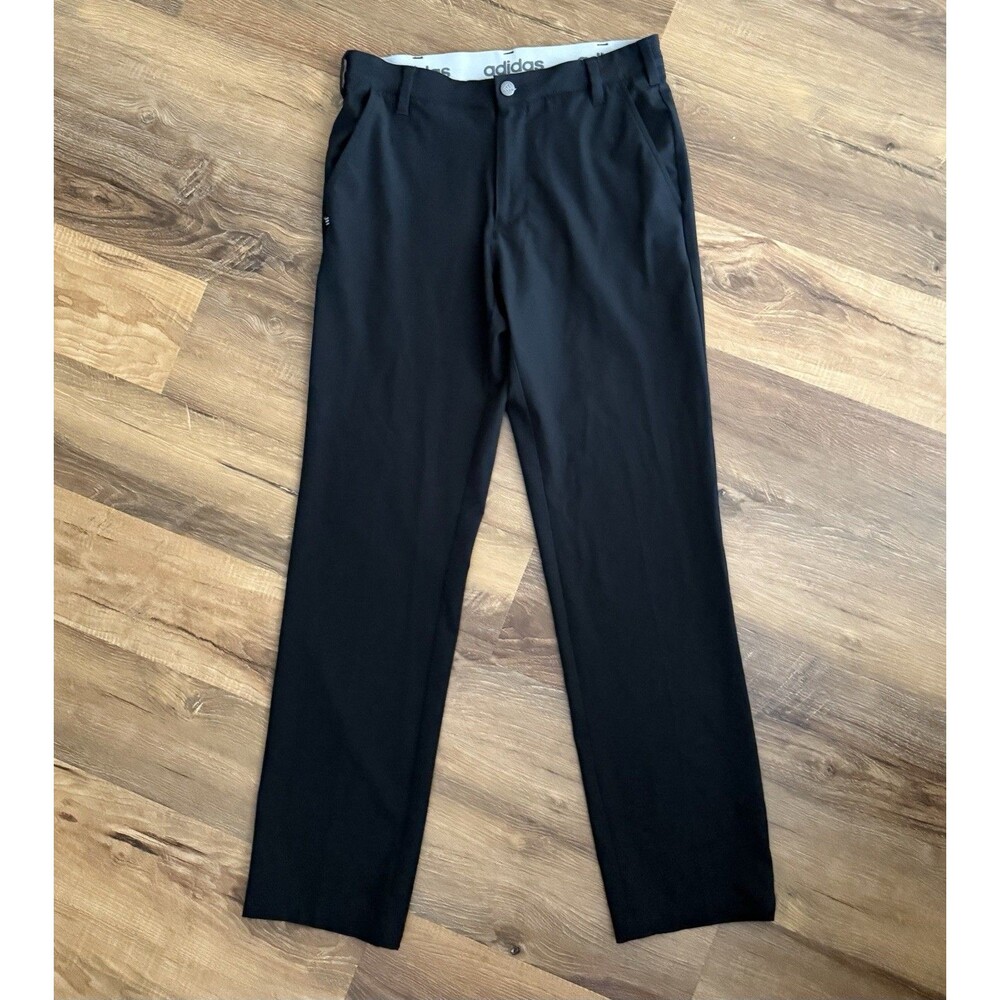 Adidas Mens 30x32‎ Black Golf Pants Performance Stretch Flat Front Athletic